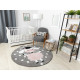 Dětský kusový koberec Petit Dolly sheep grey kruh