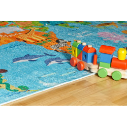 Dětský kusový koberec Torino kids 233 WORLD MAP