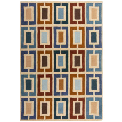 AKCE: 80x150 cm Ručně všívaný kusový koberec Illusion Retro Blocks Blue/Multi